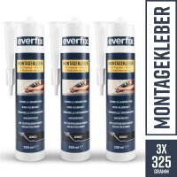 EVERFIX Montagekleber schwarz (3 Stück) für...