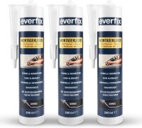 EVERFIX Montagekleber schwarz (3 Stück) für...
