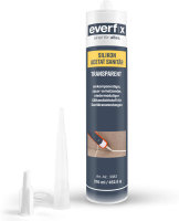 EVERFIX Sanitär Silikon Acetat transparent (310 ml) für Bad, Dusche und Küche zum Abdichten und Verfugen für außen und innen, schimmelresistent, pilzhemmend, wasserdicht