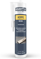 EVERFIX Acryl weiss, (310 ml) Acryldichtstoff, Maleracryl, Strukturacryl Abdichtmasse, Fugendichtmasse zum abdichten, ausbessern und versiegeln, überstreichbar