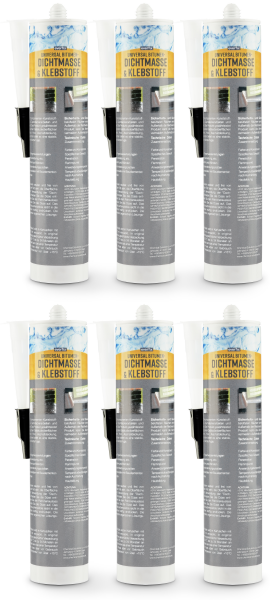 EVERFIX Bitumen Dichtmasse und Kleber (6 x 310ml Kartusche) zum Kleben Abdichten Reparatur vom Dach bis Keller