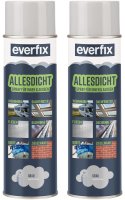 EVERFIX Allesdicht Spray (2 x 500 ml, grau) Dichtspray wasserdicht, Flüssigkunststoff , flüssiger Kunststoff zur Abdichtung
