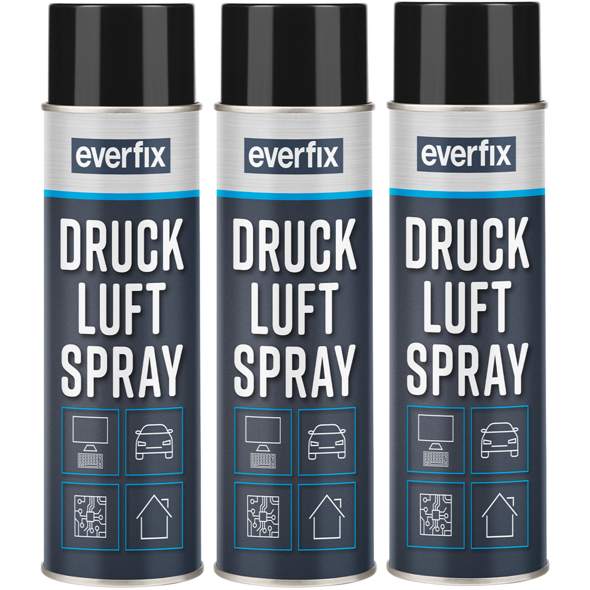 EVERFIX Druckluftspray (3 x 500 ml) Druckluft Spray zur Reinigung von, 14,95 €