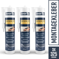 EVERFIX Montagekleber transparent (3 Stück) für...